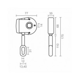 Meccanismo per tenda da sole a rullo Micel TLD05 Bianco 7,7 x 3,5 x 17,5 cm Manuale 1:11