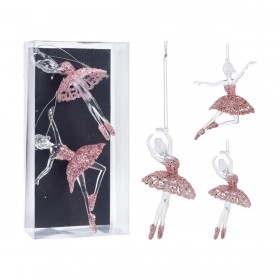 Statua Decorativa Christmas Decoration Rosa