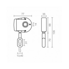 Meccanismo per tenda da sole a rullo Micel TLD05 Bianco 7,7 x 3,5 x 13,5 cm Manuale 1:7