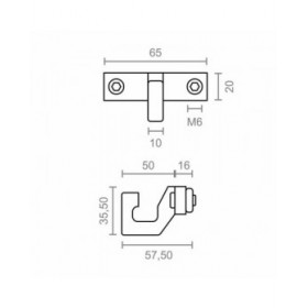 Gancio per tenda da sole Micel TLD11 Bianco 65 x 57,5 x 35,5 mm
