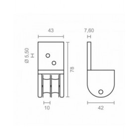Carrucola per pergola Micel TLD19 Nylon 4,3 x 4,2 x 7,8 cm Frontale Bianco