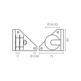 Carrucola per pergola Micel TLD20 Nylon 7,3 x 7,3 x 8 cm Laterale Bianco