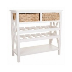Credenza Alexandra House Living Bianco Corda Legno MDF 86 x 38 x 88 cm
