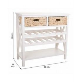 Credenza Alexandra House Living Bianco Corda Legno MDF 86 x 38 x 88 cm