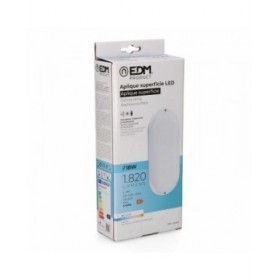 Applique da Parete EDM 32449 Bianco Plastica F 18 W 120 W 1820 Lm Sensore di Movimento Sensore di luce Ovale (6400 K)