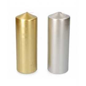 Candela Dorato Argentato Ø 7 x 20 cm 1 Unità