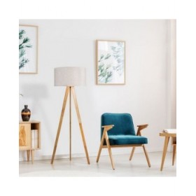 Lampada da Terra EDM 32159 50 x 150 cm Legno Stoffa E27