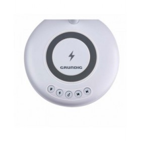 Lampada LED con Altoparlante e Caricabatterie Senza Fili Grundig Bianco 15 W 76 Lm Ø 12 x 34 cm Plastica 3 in 1