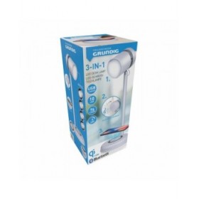 Lampada LED con Altoparlante e Caricabatterie Senza Fili Grundig Bianco 15 W 76 Lm Ø 12 x 34 cm Plastica 3 in 1