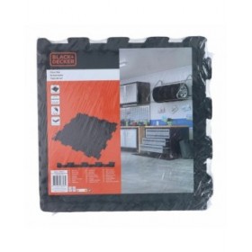 Piastrelle in schiuma EVA Black & Decker Nero Gomma Eva 40 x 40 cm (6 Pezzi)