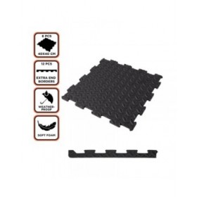 Piastrelle in schiuma EVA Black & Decker Nero Gomma Eva 40 x 40 cm (6 Pezzi)