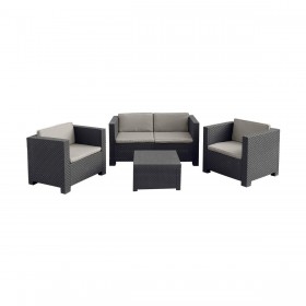 Mobili da giardino SP Berner Diva Tropea Antracite Grigio scuro (4 Pezzi)