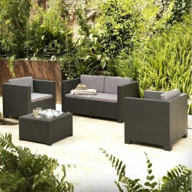 Mobili da giardino SP Berner Diva Tropea Antracite Grigio scuro (4 Pezzi)