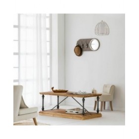 Tavolino da Caffè Alexandra House Living Marrone Nero Grigio Ferro Legno di abete 60 x 50 x 121 cm