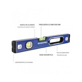 Livello di Schiuma Workpro Alluminio 40 cm Magnetico