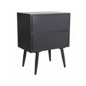 Comodino Alexandra House Living Marrone Nero Grigio 30 x 62 x 50 cm