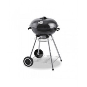 Barbecue a Carbone con Coperchio e Ruote EDM 73834 Nero Ferro Ø 44 x 70 cm