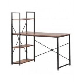 Scrivania con scaffale EDM 75196 Nero Legno Metallo 121 x 120 x 64 cm