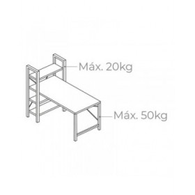Scrivania con scaffale EDM 75196 Nero Legno Metallo 121 x 120 x 64 cm