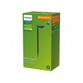 Picchetto solare da giardino Philips Vynce 1,5 W 10,5 x 13,5 x 54 cm Nero Plastica Quadrato (2700 K) (Bianco Caldo) (1 Unità)