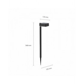 Picchetto solare da giardino Philips Vynce 1,5 W 10,5 x 13,5 x 54 cm Nero Plastica Quadrato (2700 K) (Bianco Caldo) (1 Unità)