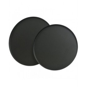 Set di Vassoi Lifetime Nero opaco Ø 35 cm 2 Unità