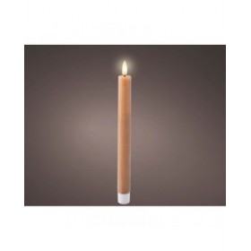 Candela LED Lumineo Marrone Ø 2,2 x 24,5 cm Effetto fiamma 2 Unità