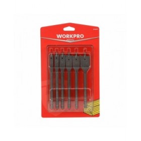 Set di trapani Workpro 10, 12, 16, 18, 20, 25 mm Acciaio al carbonio Pala Legno 6 Pezzi