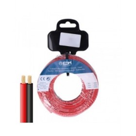 Cavo parallelo piatto EDM 28706 Nero Rosso 10 m 2 x 1 mm