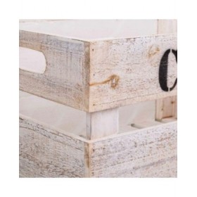 Scatole per conservare Alexandra House Living CARGO Bianco Legno di abete 24 x 19 x 38 cm 33 x 20 x 18 cm 28 x 15,5 x 17 cm 3 Pe