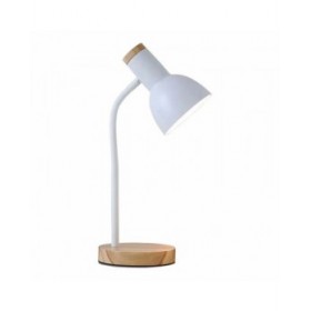 Lampada da scrivania EDM 32015 Bianco Naturale Legno Acciaio 40 W 12 x 17 x 45 cm