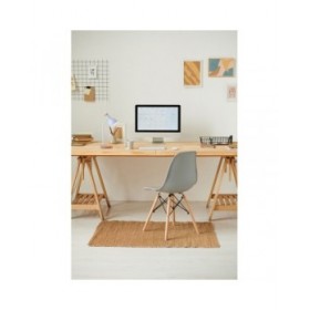 Lampada da scrivania EDM 32015 Bianco Naturale Legno Acciaio 40 W 12 x 17 x 45 cm