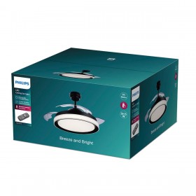 Ventilatore da Soffitto con Luce Philips Atlas Nero 35 W 28 W 4500 Lm (2700 K)