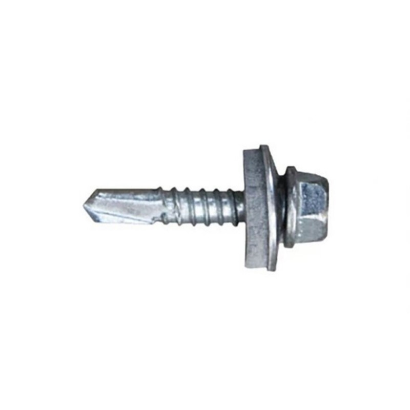 Scatola a viti CELO 7301 Zincato Ø 5,5 x 32 mm Con Rondella Esagonale Punta da trapano (500 Unità)