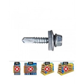 Scatola a viti CELO 7301 Zincato Ø 5,5 x 63 mm Con Rondella Esagonale Punta da trapano (250 Unità)