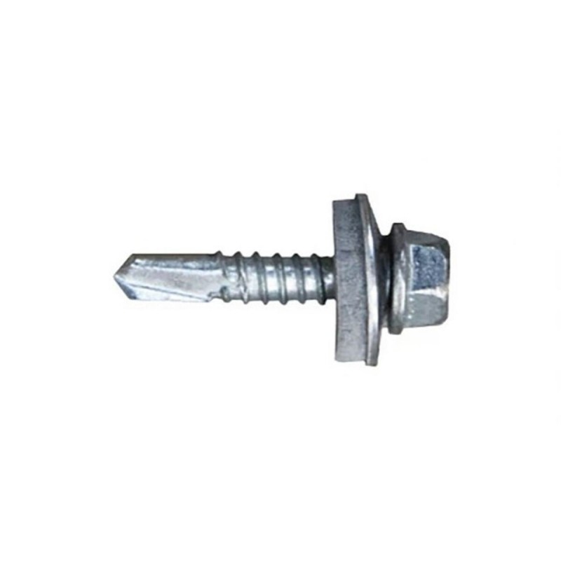 Scatola a viti CELO 7301 Zincato Ø 6,3 x 25 mm Con Rondella Esagonale Punta da trapano (200 Unità)