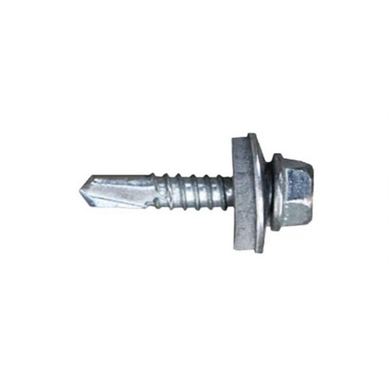 Scatola a viti CELO 7301 Zincato Ø 6,3 x 63 mm Con Rondella Esagonale Punta da trapano (250 Unità)