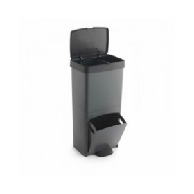 Secchio per Raccolta Differenziata SP Berner Antracite 10 L 30 L x 2 Plastica 3 Compartimenti (1 Unità)