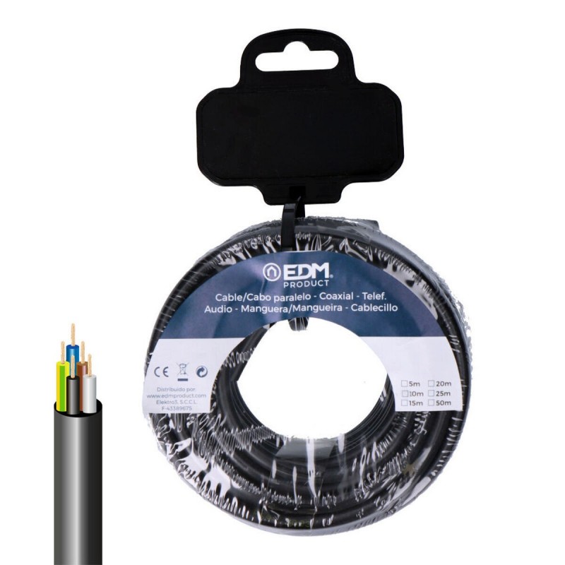 Cavo Elettrico Tubo EDM 28379 vv-k06 Nero 5 m