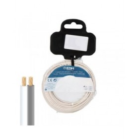 Cavo parallelo EDM 28744 Bianco/Grigio 2 x 0,75 mm 10 m Bobina Audio