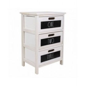 Cassettiera Alexandra House Living Bianco Legno di paulownia 29 x 58 x 40 cm