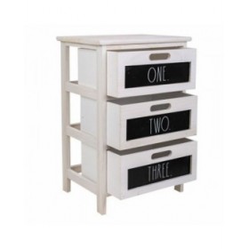 Cassettiera Alexandra House Living Bianco Legno di paulownia 29 x 58 x 40 cm
