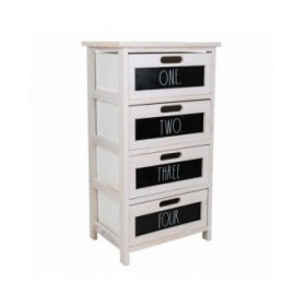 Cassettiera Alexandra House Living Bianco Legno di paulownia 29 x 73 x 40 cm