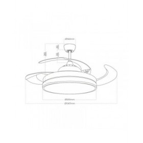 Ventilatore da Soffitto con Luce EDM 33831 Ross Bianco 36 W 4100 Lm