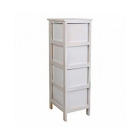 Cassettiera Alexandra House Living Bianco Legno di paulownia 32 x 81 x 26 cm