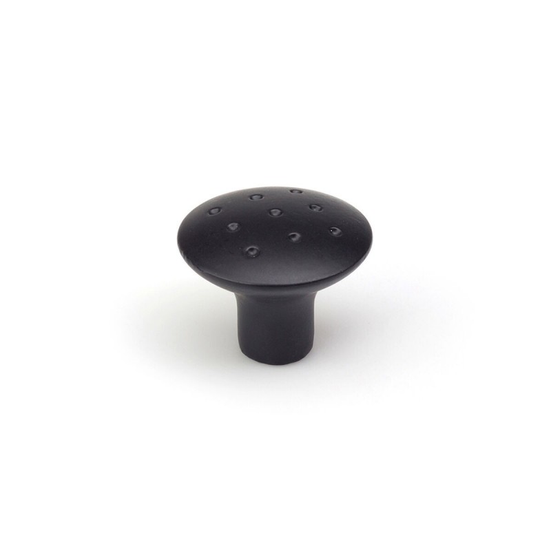 Pomo Rei e774g Rotondo Mat Nero Metallo 2 Unità (Ø 35 x 29 mm)