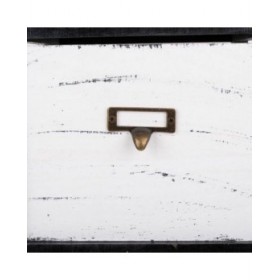 Cassettiera Alexandra House Living Bianco Nero Legno di paulownia 32 x 63 x 26 cm