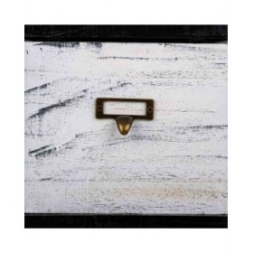 Cassettiera Alexandra House Living Bianco Nero Legno di paulownia 32 x 98 x 26 cm