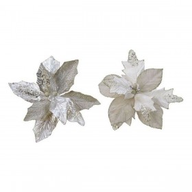 Fiore Decorativo Azzurro Natale Ø 34 x 6 cm