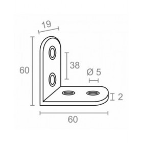 Staffa ad angolo EDM 86092 an24 Acciaio inossidabile 6 x 6 x 1,9 cm 4 Unità